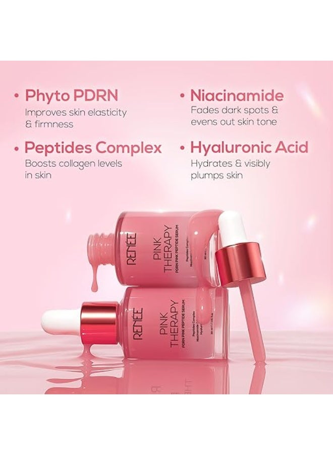 RENEE Pink Therapy PDRN Pink Peptide Face Serum For Glowing, Radiant Skin | Hydrates, Boosts Collagen, Evens Skin Tone | Lightweight, Quick Absorbing | Hyaluronic Acid & Niacinamide Infused | 30 ml - Image 2